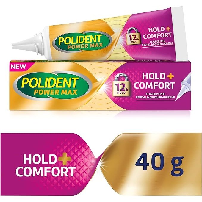 Polident Max Hold + Comfort Adhesive Cream 40g - Cutprice Online