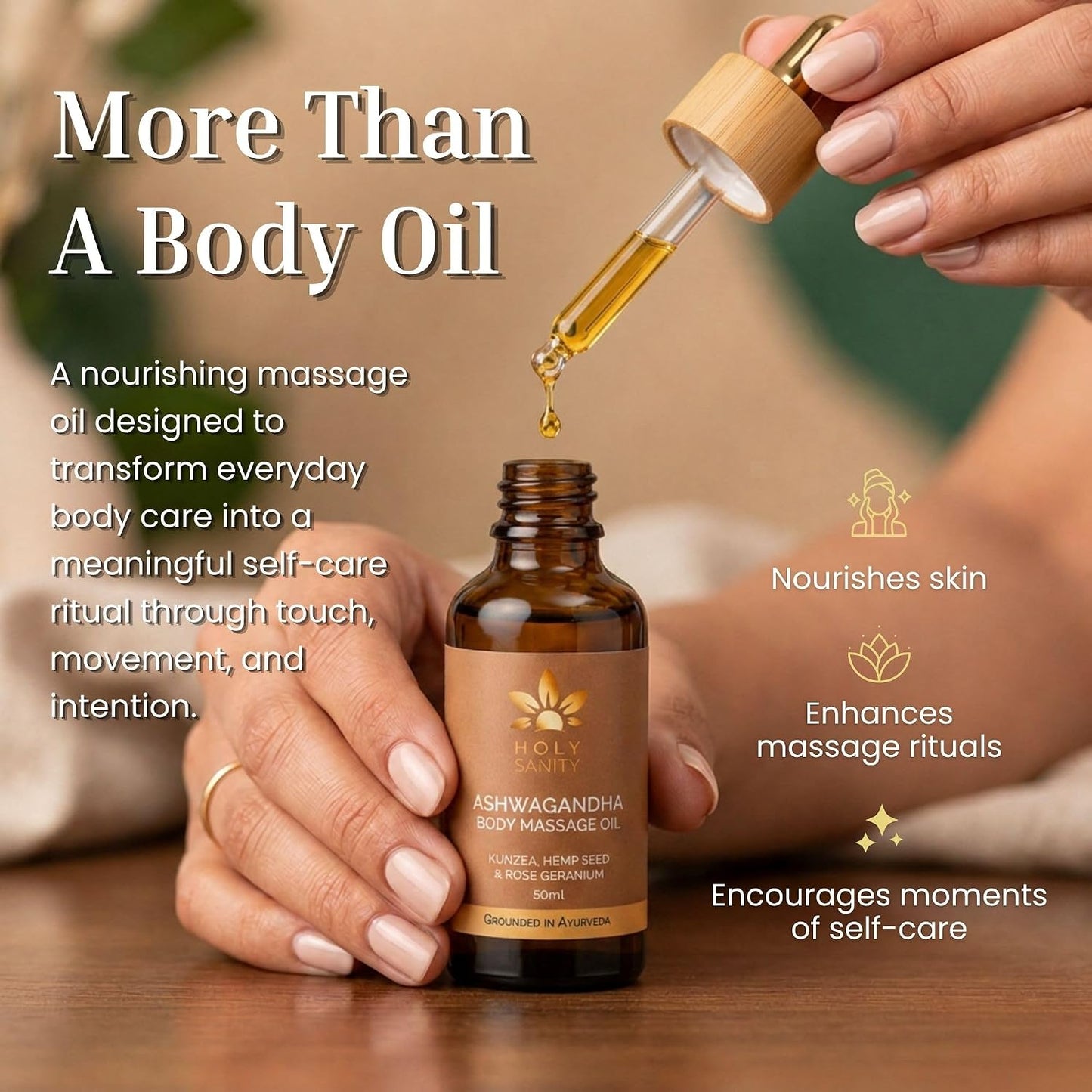 Holy Sanity Ashwagandha Body Massage Oil 50ML