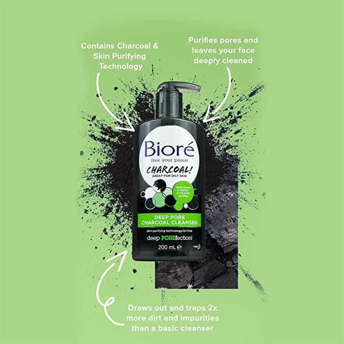 Biore Deep Pore Charcoal Cleanser 200ml - Cutprice Online
