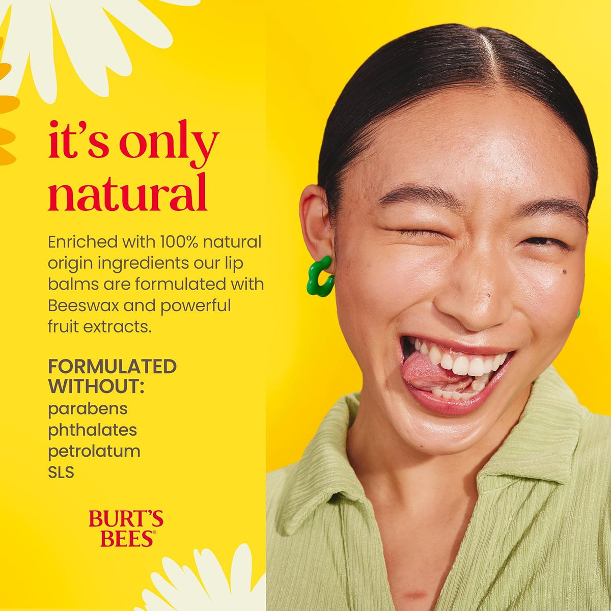 Burt's Bees 100% Natural Origin Moisturising Lip Balm, Passionfruit with Beeswax and Fruit Extracts, 1 Tube, 4.25g