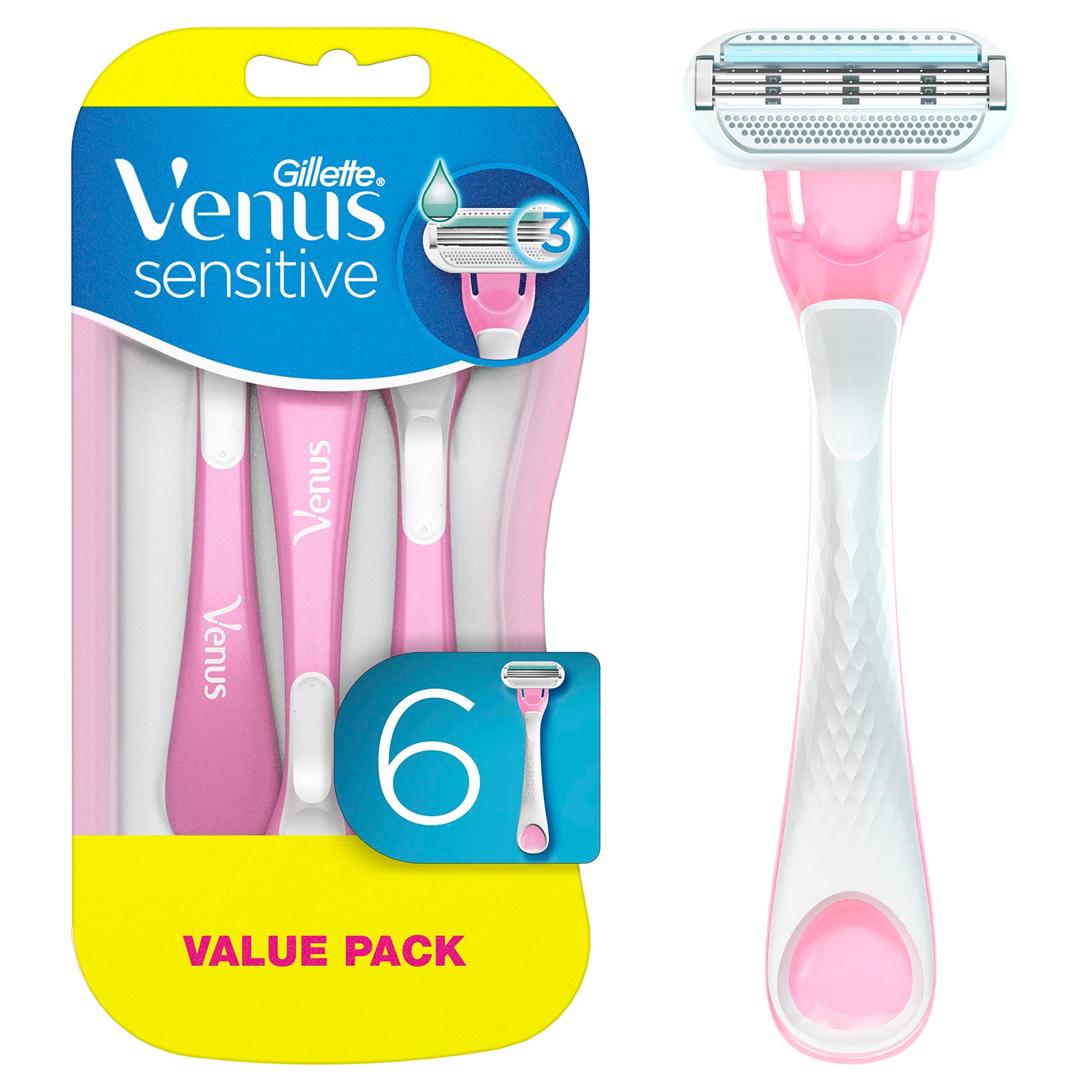 Gillette Venus Sensitive Disposable Value 6Pk - Cutprice Online