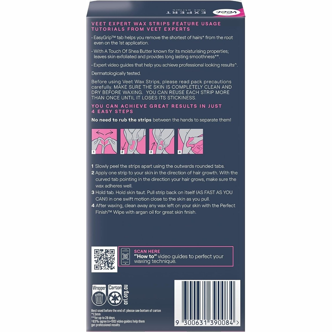 Veet Expert Legs & Body Wax Strips 20 Pack - Cutprice Online