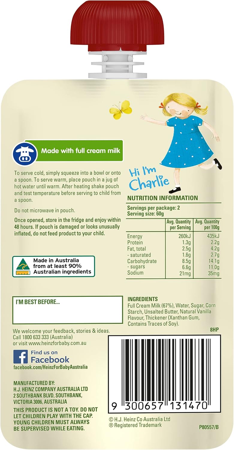 Heinz Little Kids Vanilla Custard Pouch 120g(Pack of 6)