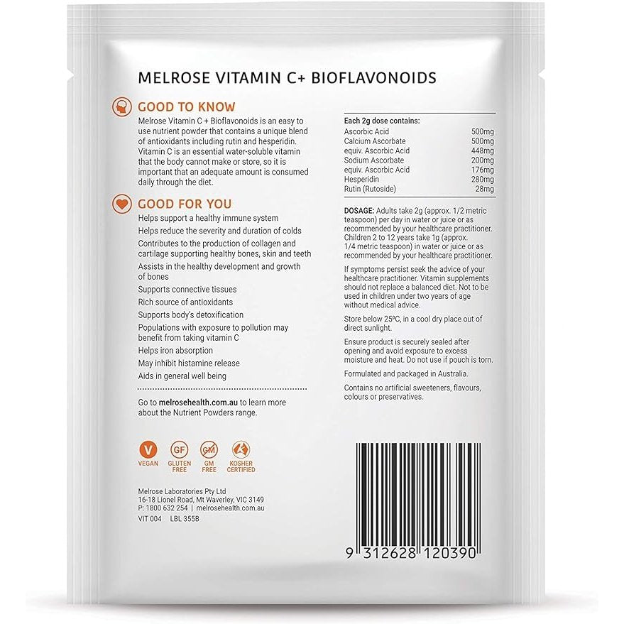 Melrose Vitamin C Plus Bioflavonoids Orange Flavoured 100g - Cutprice Online