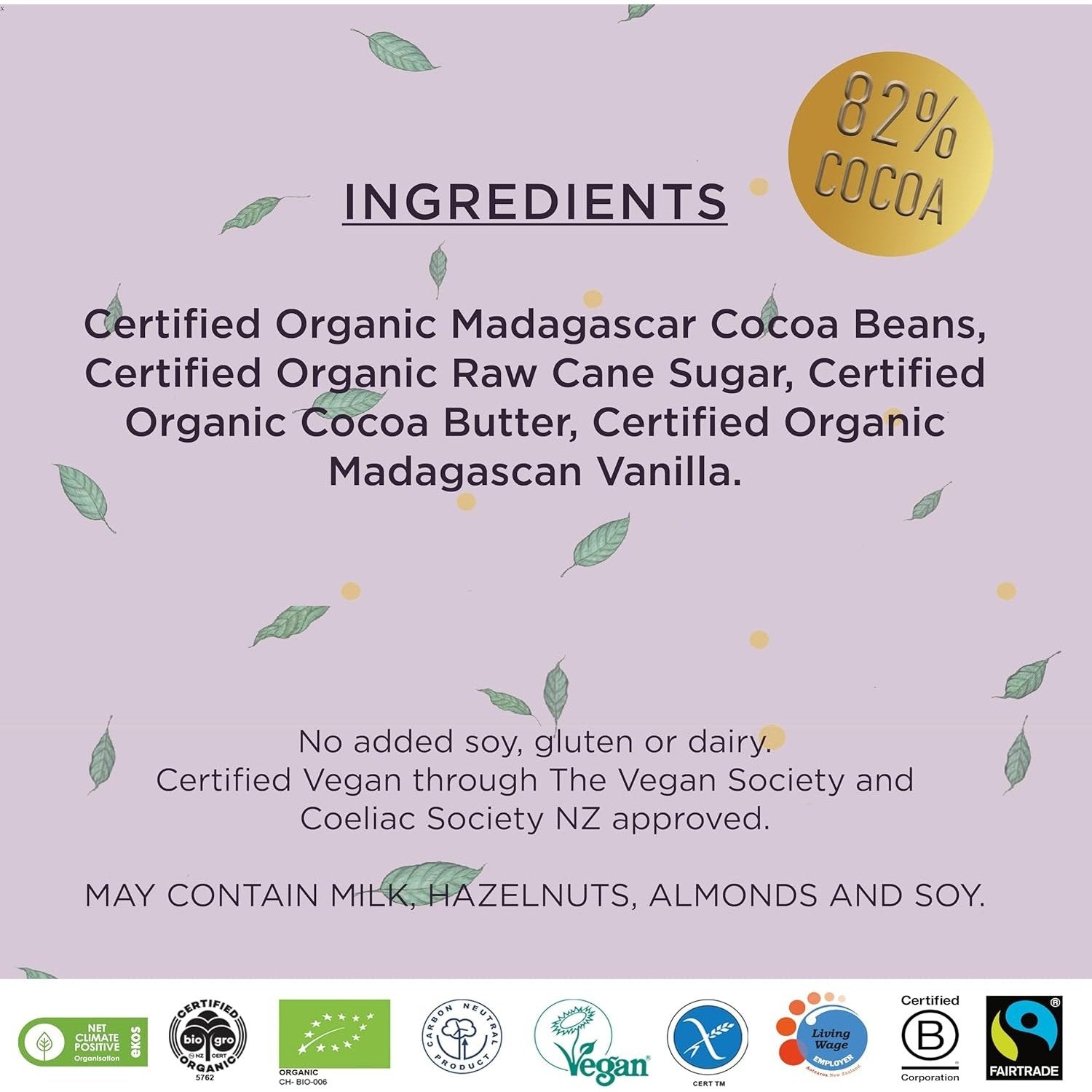 Bennetto Organic Dark Chocolate 82% Super Dark 12x80g - Cutprice Online