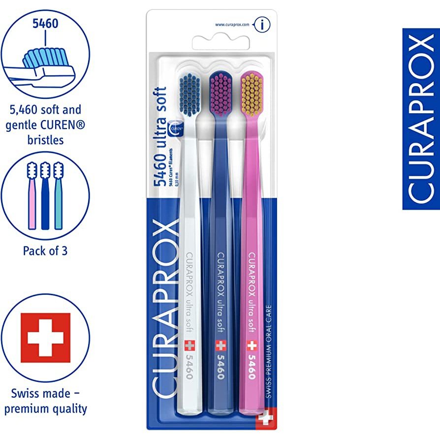 Curaprox 5460 Ultra Soft Toothbrush Trio Pack - Cutprice Online
