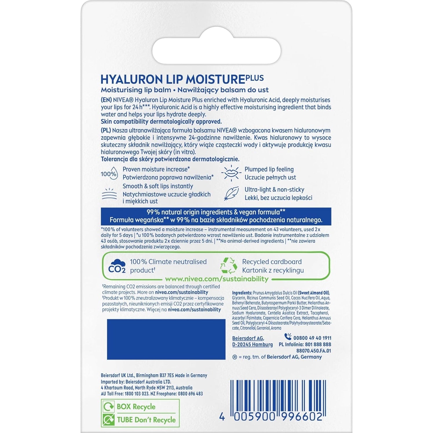 Nivea Hyaluron Lip Moisture Balm 5.2g