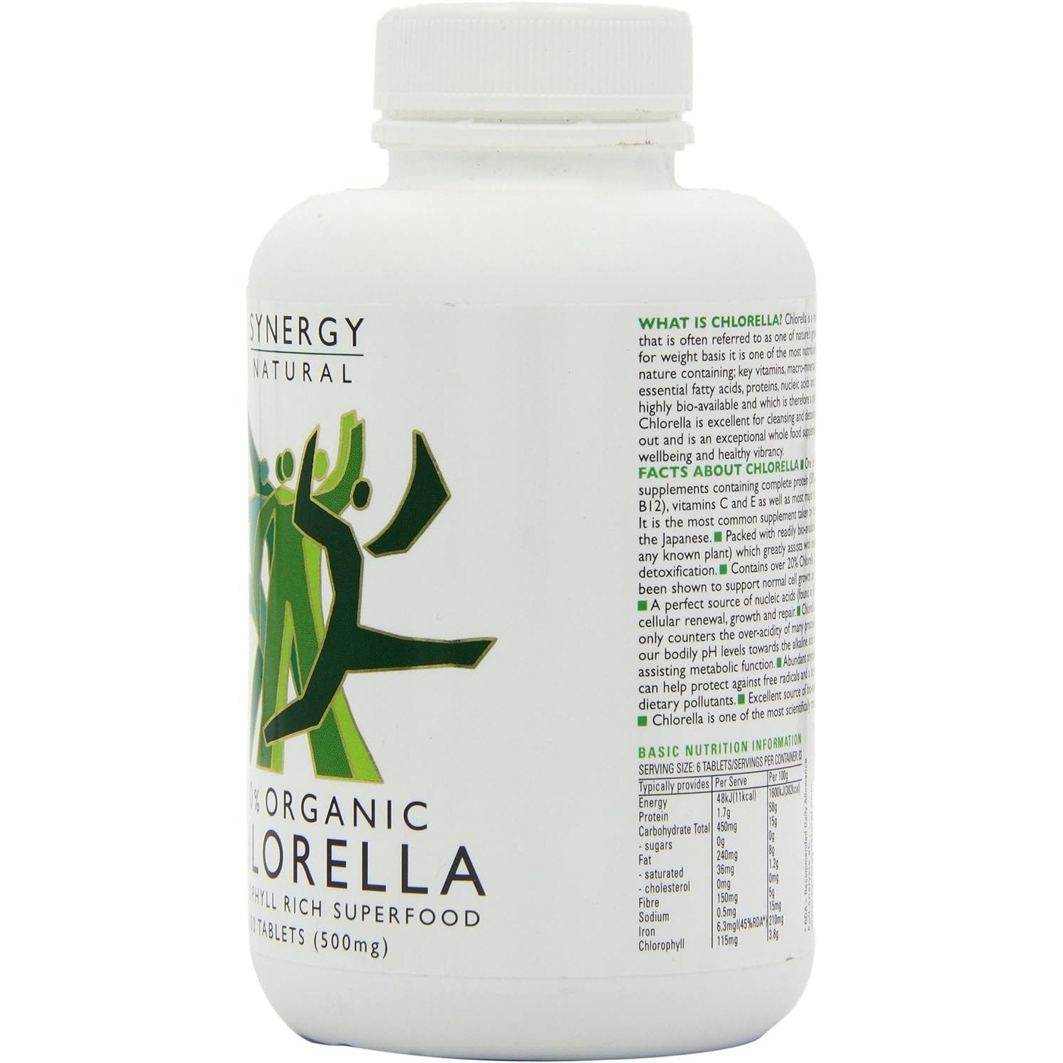 Synergy Natural Organic Chlorella 500mg 500t - Cutprice Online