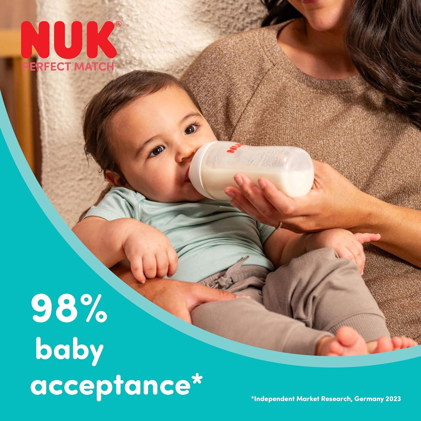 Nuk Perfect Match Bottle 260ml 3m+ 2pk