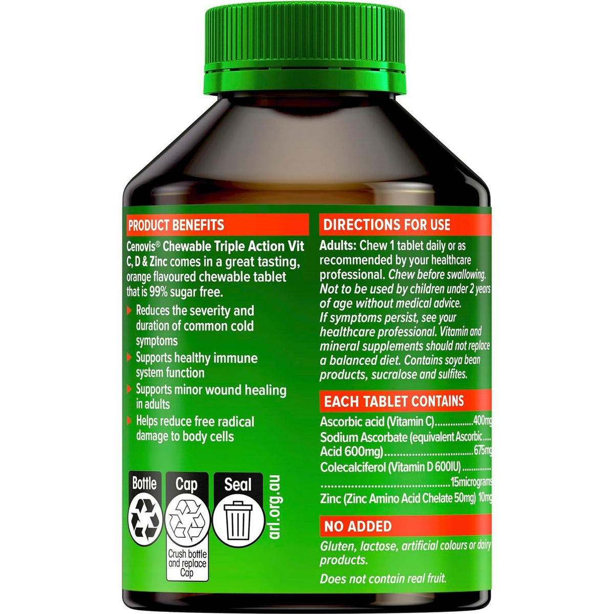 Cenovis Chew Trip Vit C D & Zinc 120tab