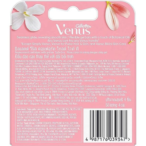 GILLETTE Venus Comfortglide White Tea Blade 4PK - Cutprice Online