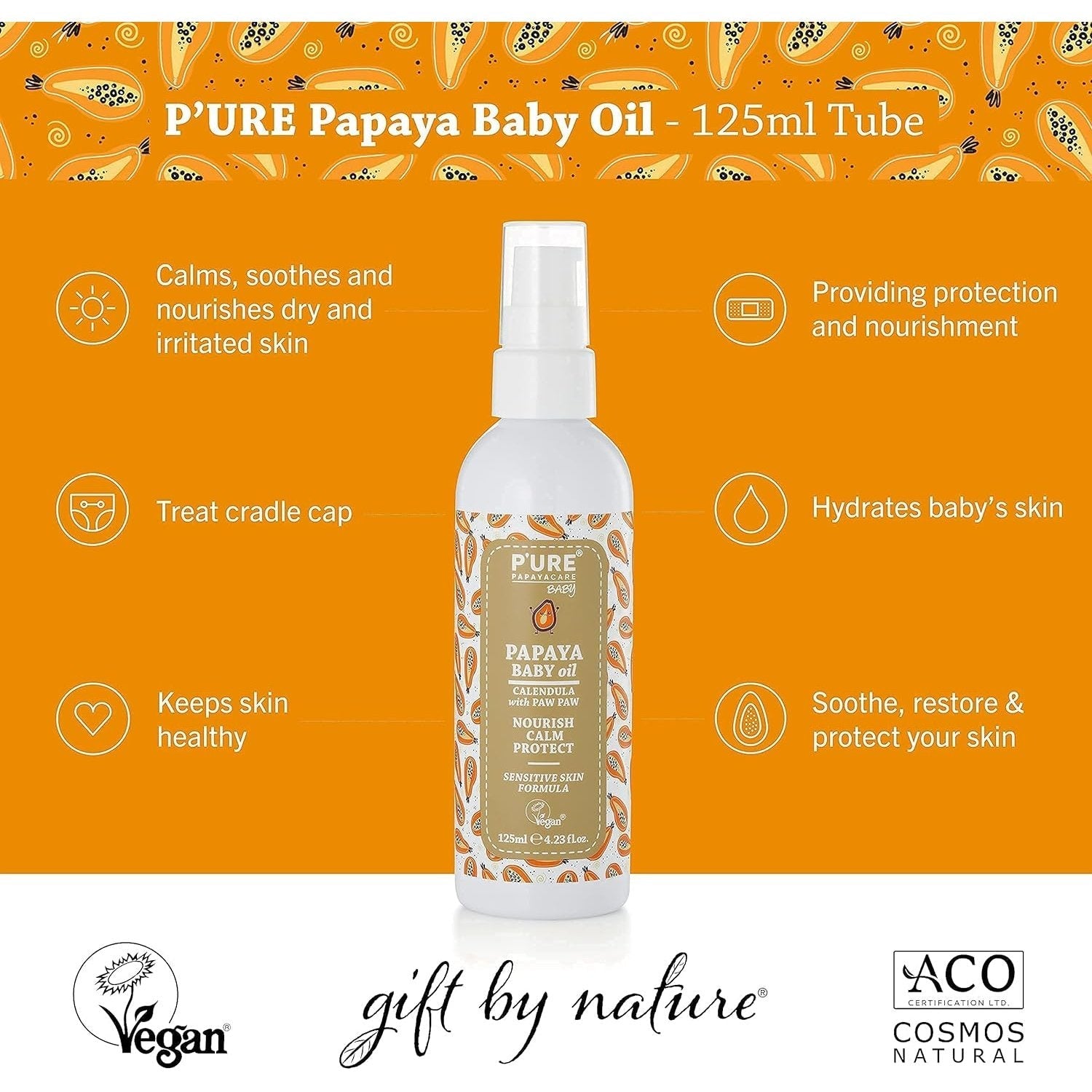 P'URE Papayacare Baby Papaya Baby Oil (Calendula with Paw Paw) 125g - Cutprice Online