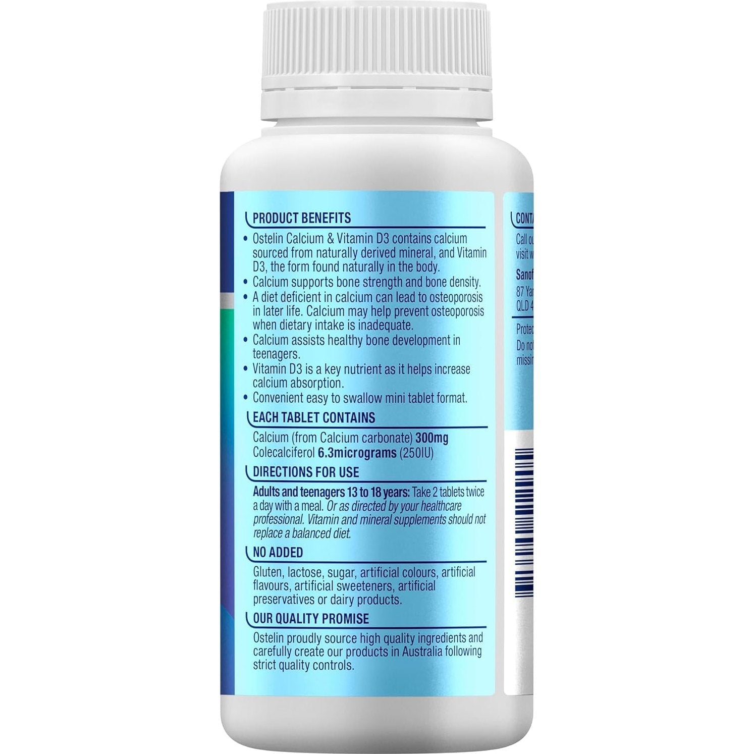 Ostelin Calcium & Vitamin D3 Minis 250 Tablets