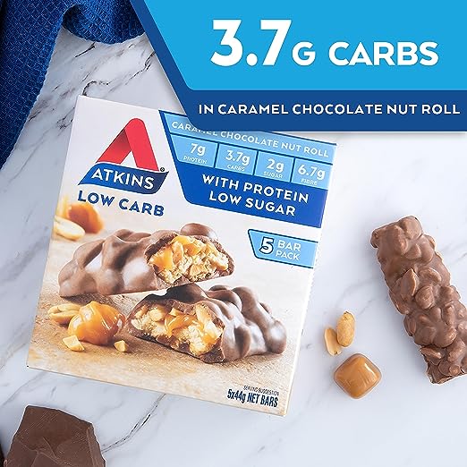 Atkins Caramel Chocolate Nut Roll 5 Pack - Cutprice Online