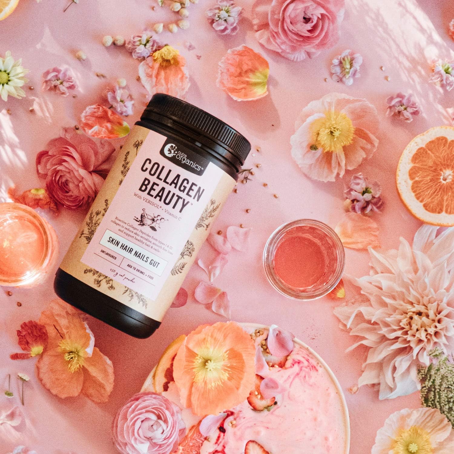 Nutra Organics Collagen Beauty Bioactive Collagen Peptides + Vitamin C Unflavoured 225g - Cutprice Online
