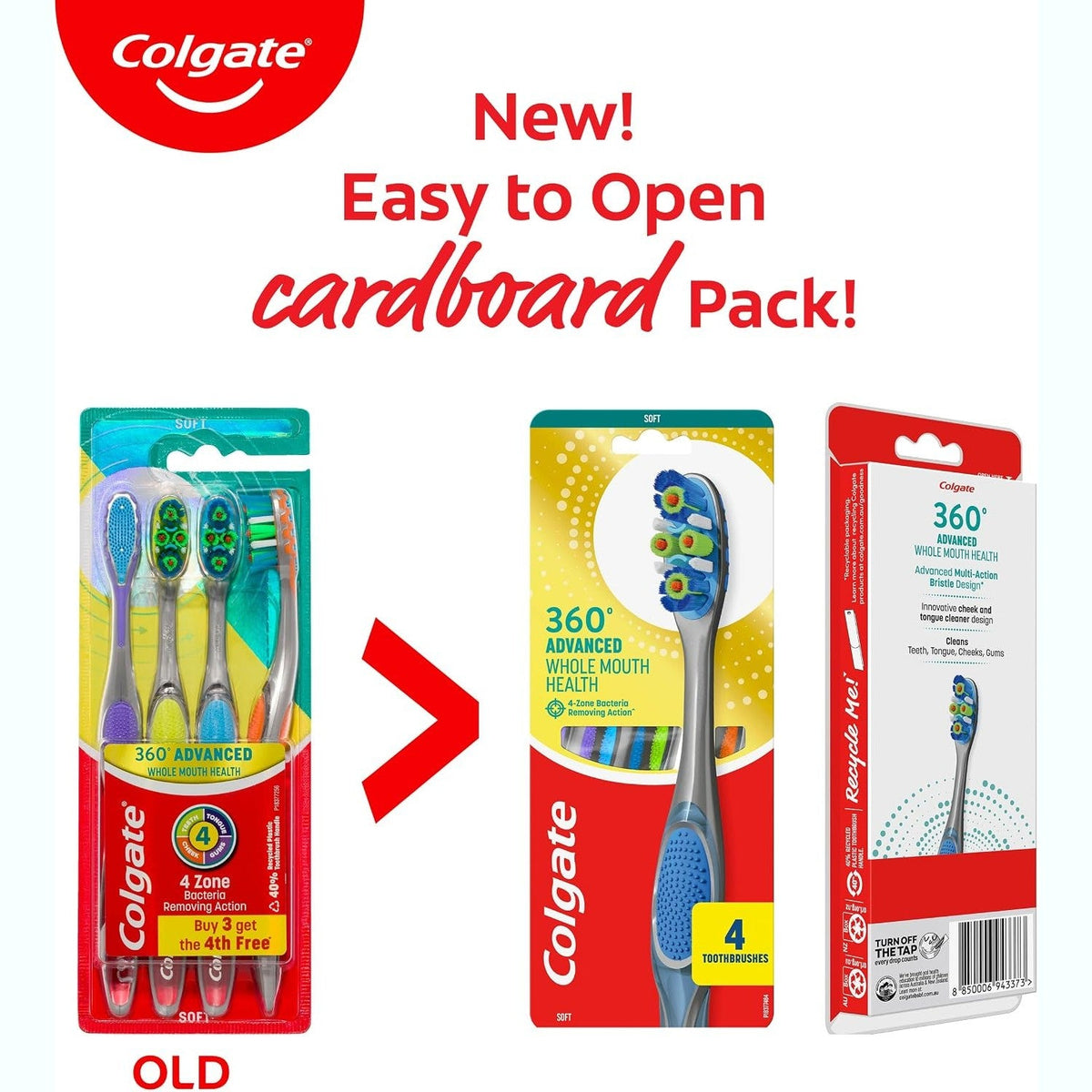 Colgate 360 Advanced Soft Toothbrush 4pk