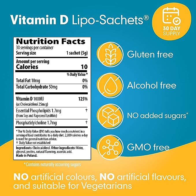Lipo-Sachets Vitamin D Melon 5g 30 Sachets - Cutprice Online