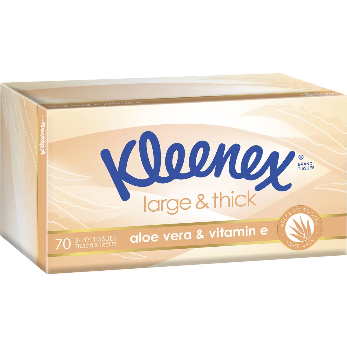 Kleenex Aloe Vera & Vitamin E 3 Ply Large & Thick Facial Tissues 70 - Cutprice Online