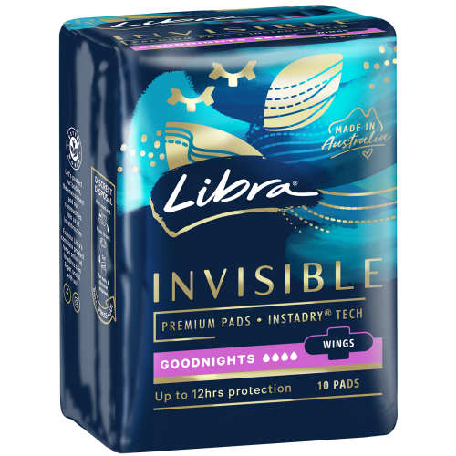 Libra Invisible Goodnights Maximum Protection Wings Pads 10 Pack - Cutprice Online