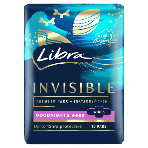 Libra Invisible Goodnights Maximum Protection Wings Pads 10 Pack - Cutprice Online