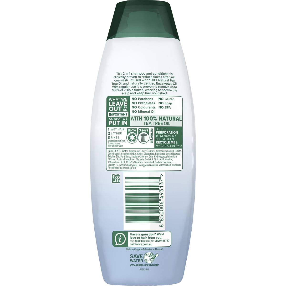 Palmolive Naturals Anti-dandruff 2in1 Shampoo & Hair Conditioner 350ml - Cutprice Online