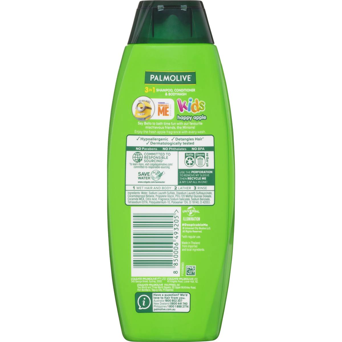 Palmolive Kids 3 In 1 Bodywash Shampoo & Conditioner Happy Apple 350ml - Cutprice Online
