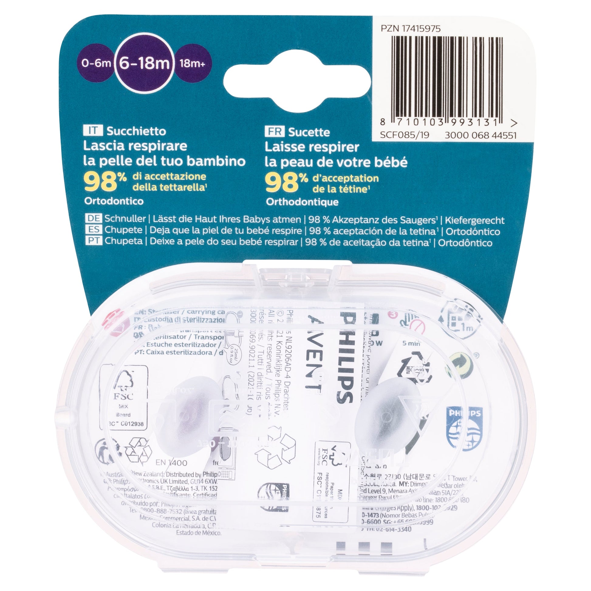 Avent Ultra Air Soother Deco Mixed 6-18 Months 2 Pack - Assorted - Cutprice Online