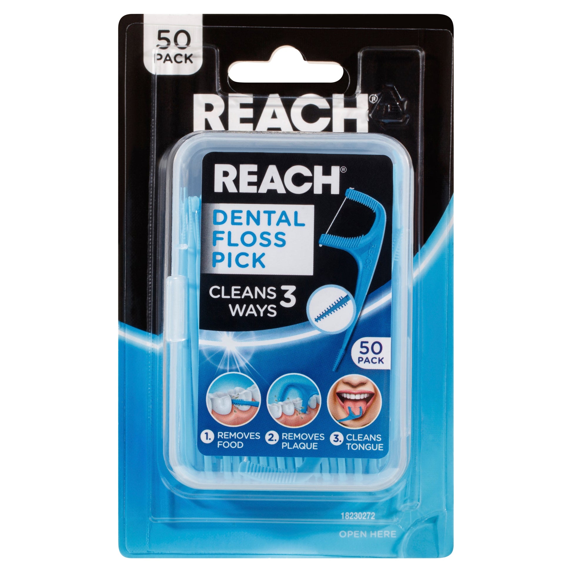 REACH® Dental Floss Pick 50pk - Cutprice Online