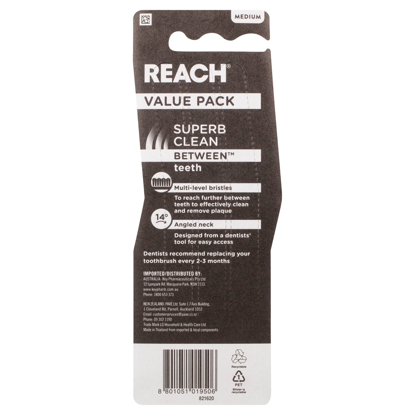 Reach Toothbrush Superb Clean Between Teeth Medium 3PK - Cutprice Online