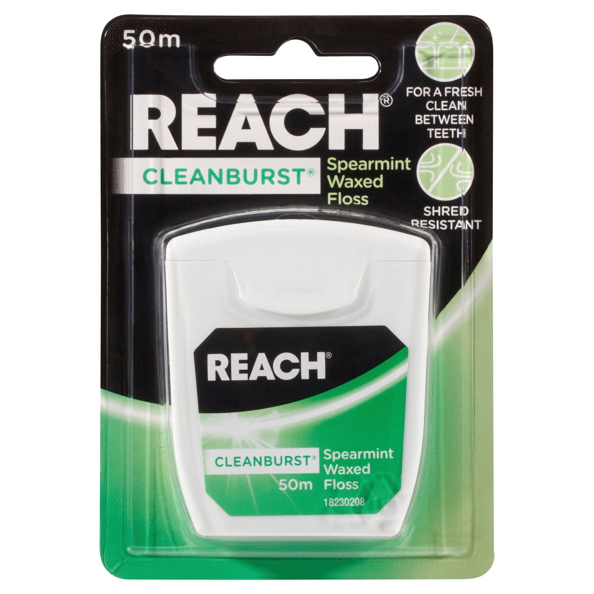 REACH Cleanburst Spearmint Waxed Dental Floss 50m - Cutprice Online