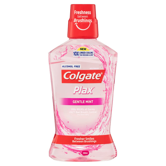Colgate Plax Alcohol Free Antibacterial Mouthwash Gentle Mint 500mL - Cutprice Online
