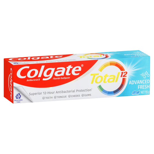 Colgate Total Advanced Fresh Antibacterial Fluoride Gel Toothpaste 115g - Cutprice Online