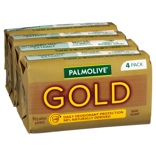 Palmolive Gold Bar Soap Daily Deodorant Protection 90g x4 pack - Cutprice Online