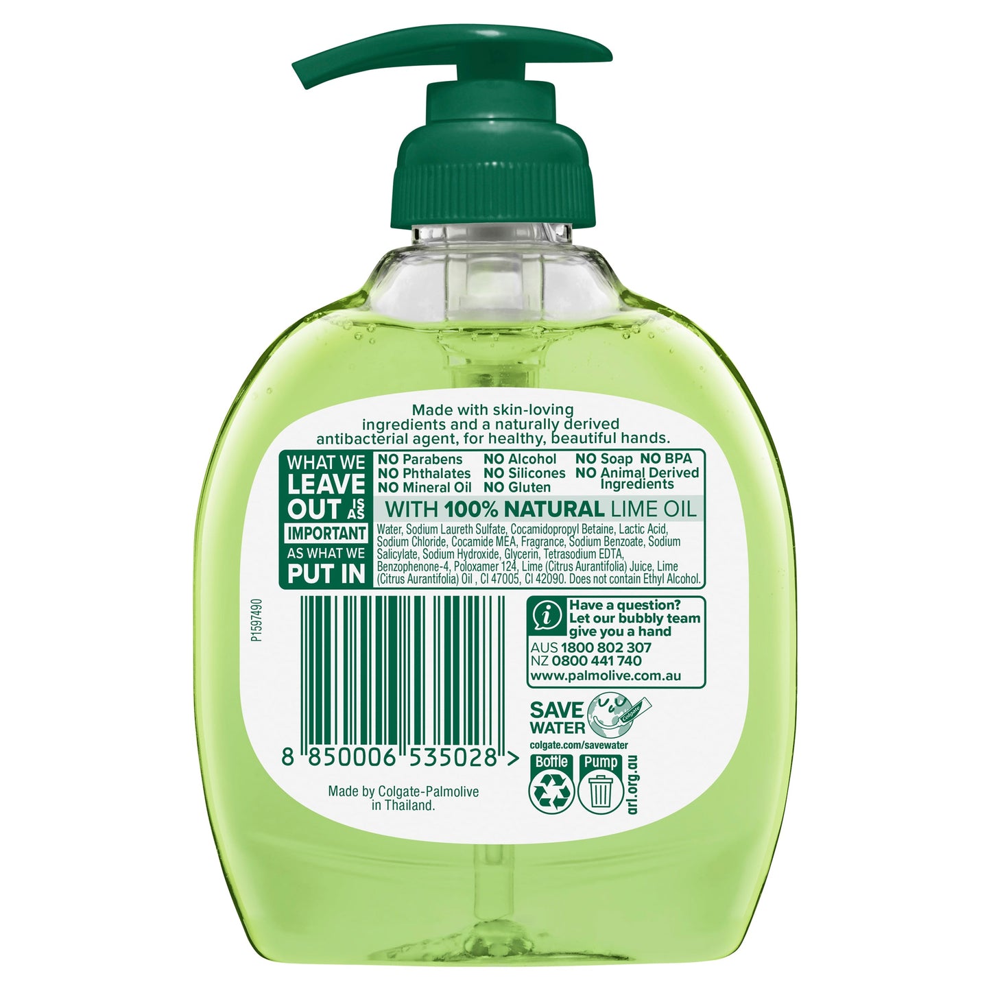 Palmolive Antibacterial Odour Neutralising Liquid Hand Wash Lime Pump 250mL - Cutprice Online