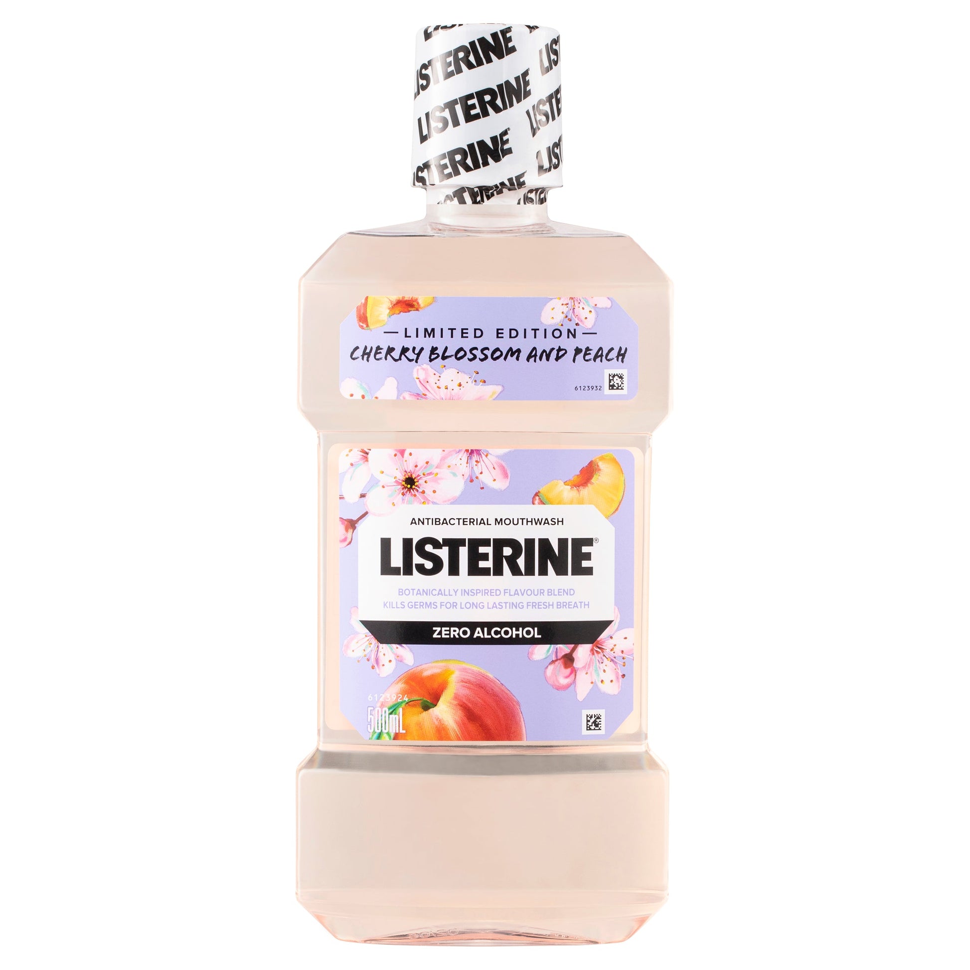 Listerine Zero Alcohol Antibacterial Mouthwash Limited Edition Cherry Blossom and Peach 500mL - Cutprice Online