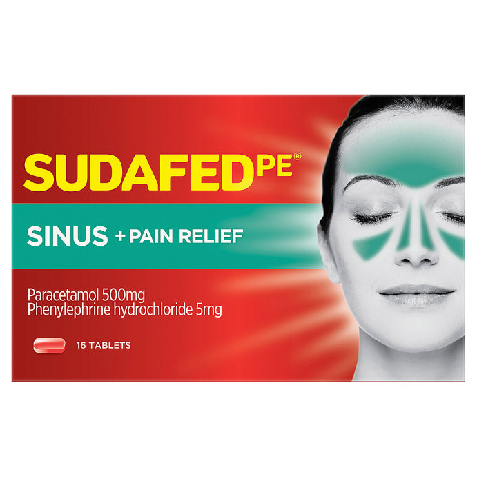 Sudafed Pe Sinus & Pain 16 Tablets - Cutprice Online