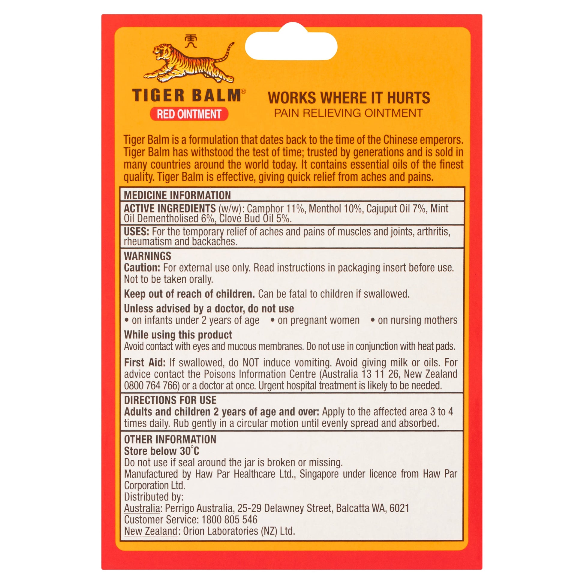 Tiger Balm Analgesic Red 18g - Cutprice Online