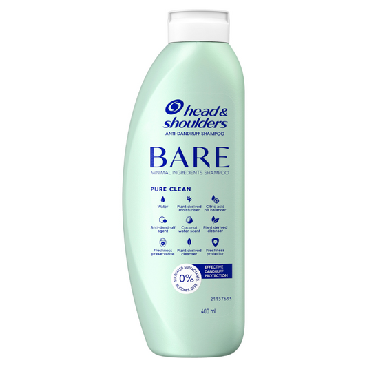 Head & Shoulders Bare Pure Clean Minimal Ingredients Anti-dandruff Shampoo 400ML