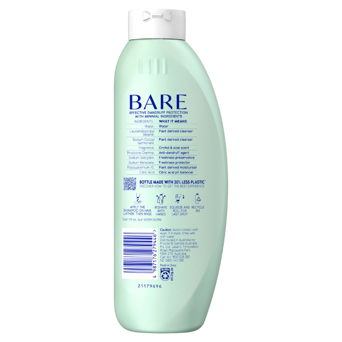 Head & Shoulders BARE Soothing Hydration Minimal Ingredients Anti-Dandruff Shampoo 400mL