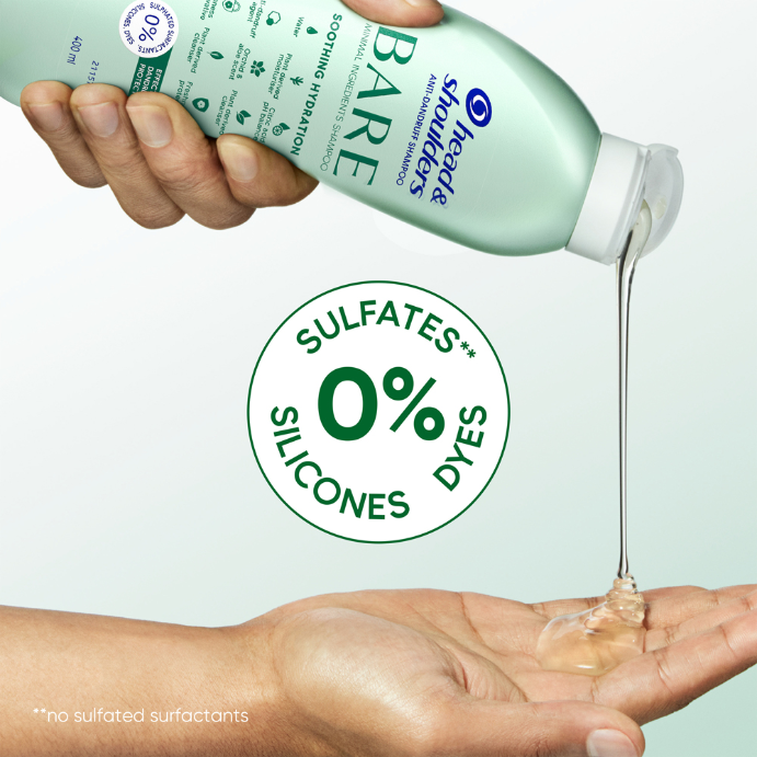 Head & Shoulders BARE Soothing Hydration Minimal Ingredients Anti-Dandruff Shampoo 400mL