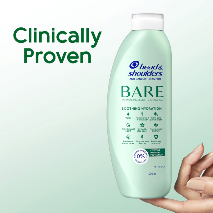 Head & Shoulders BARE Soothing Hydration Minimal Ingredients Anti-Dandruff Shampoo 400mL