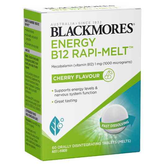 Blackmores Energy B12 Rapi-Melt Cherry Flavour 60 Tablets