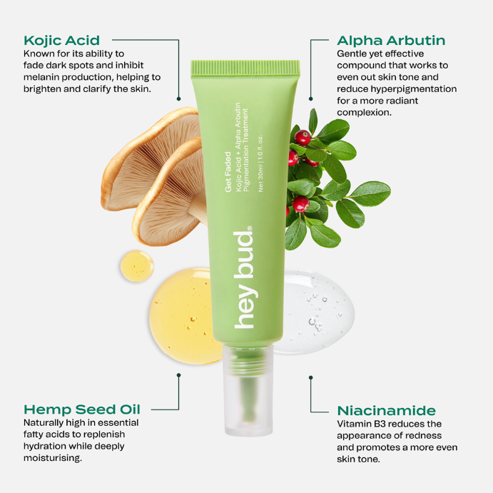 Hey Bud Kojic Acid + Alpha Arbutin Pigmentation Treatment 30mL