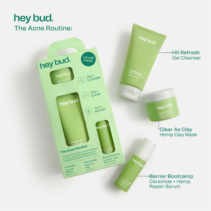 Hey Bud The Acne Routine: Trial Kit 3 Piece Set