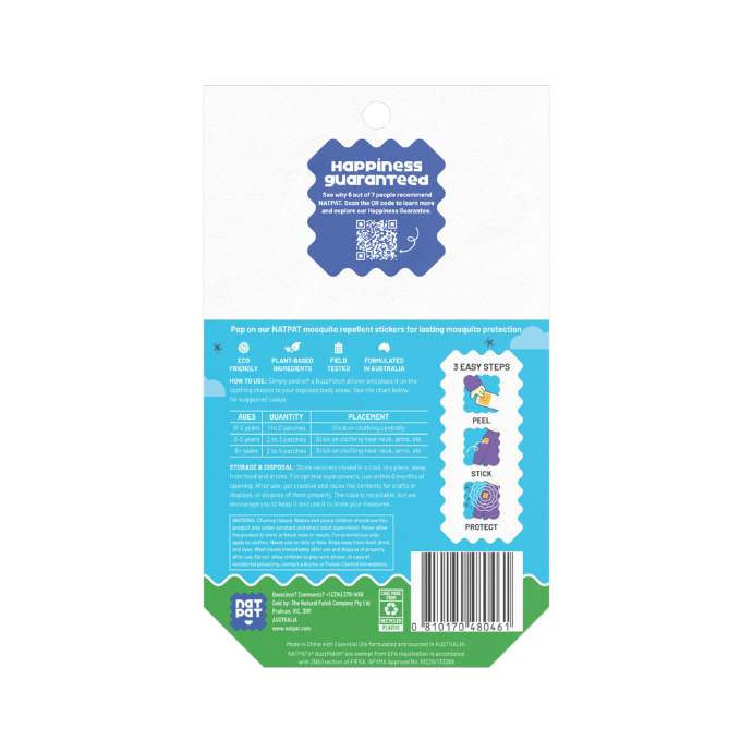 NatPat Kids Mosquito Repellent Stickers