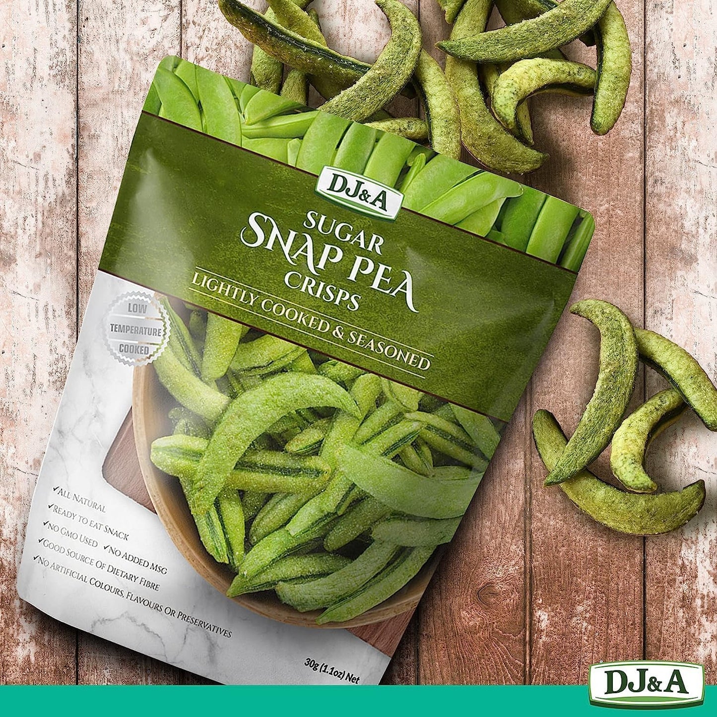 DJ&A Sugar Snap Pea Crisps 10x30g - Cutprice Online