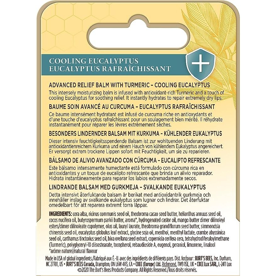 Burt's Bees Lip Balm Advanced Relief Eucalyptus 4.25g - Cutprice Online