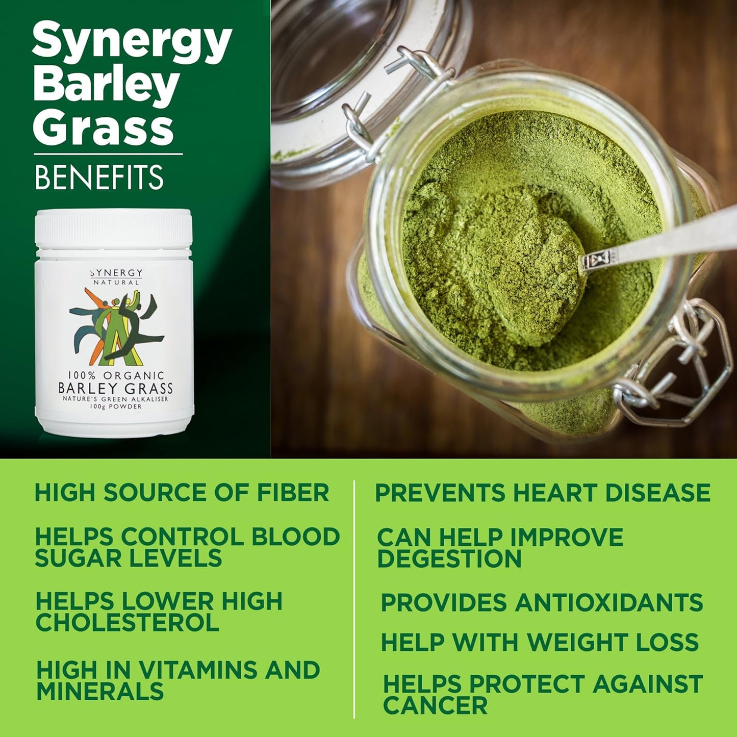 Synergy Natural Organic Barley Grass Powder 100g - Cutprice Online