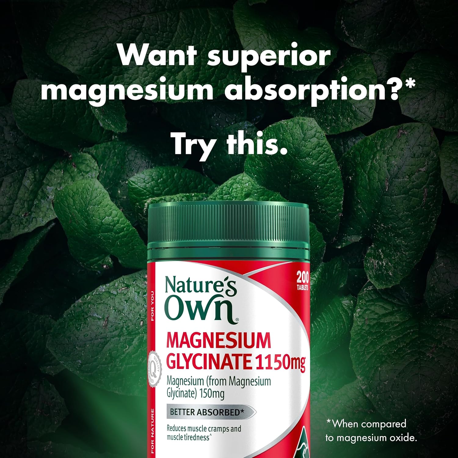 Nature's Own Magnesium Glycinate 1150mg 200 Tablets