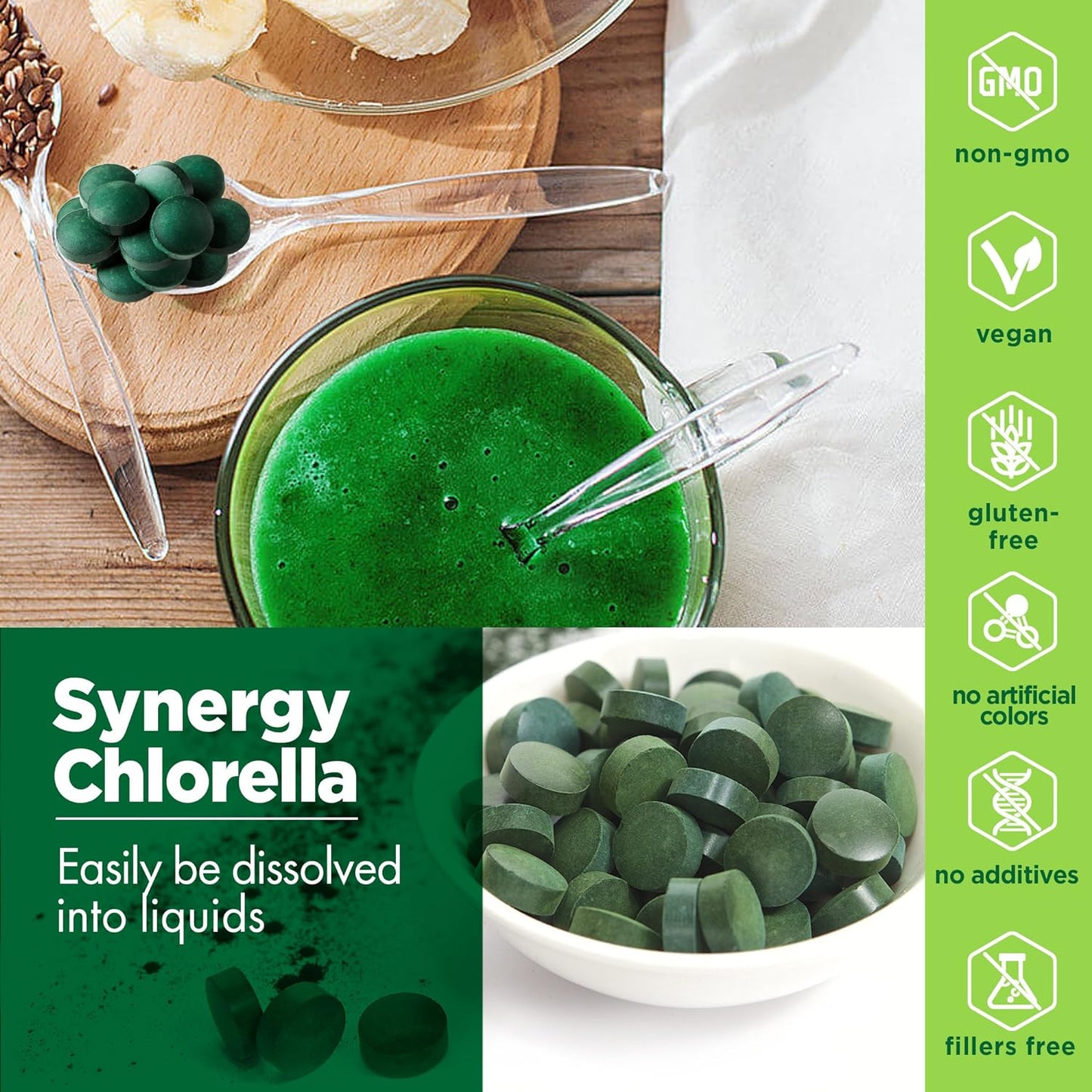 Synergy Natural Organic Chlorella 500mg 200t - Cutprice Online